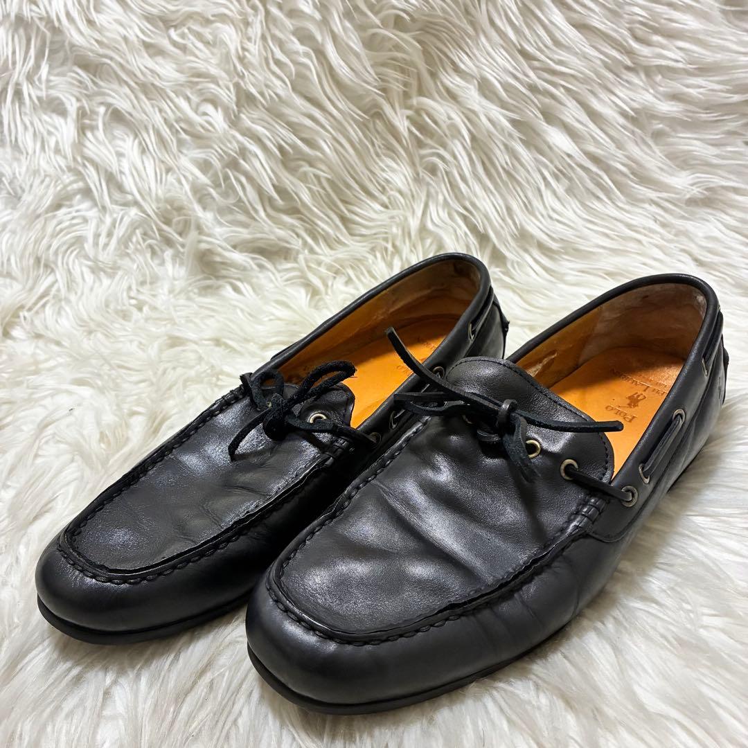 POLO ポロラルフローレン　デッキシューズ　モカシン　黒　27cm 靴
