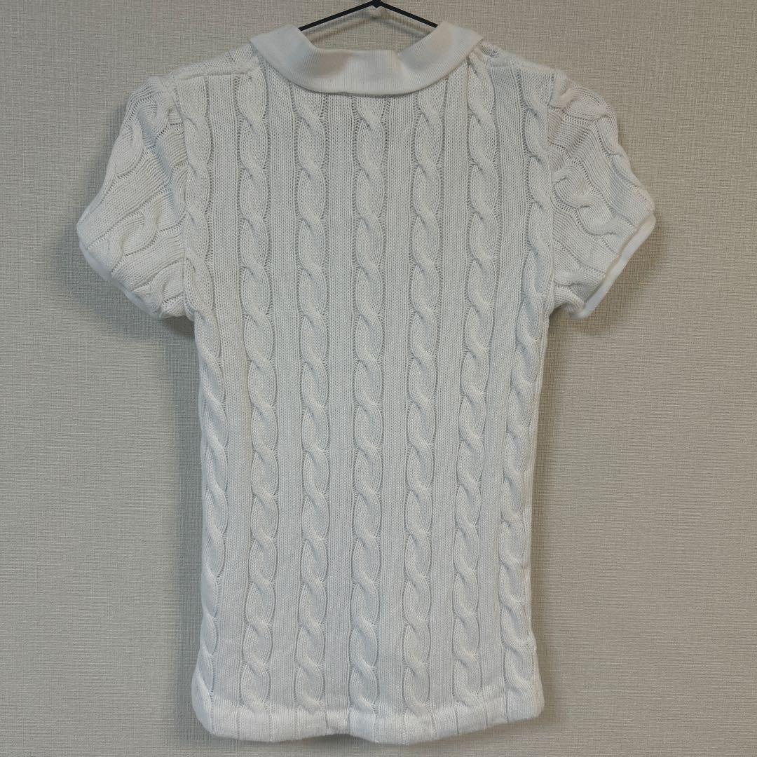 Polo Ralph Lauren ホワイト　ケーブルポロシャツ XS(S相当)