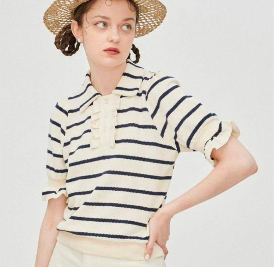 poppy あさぎーにょ　ボーダー　ポロシャツ　完売品　サマーニット