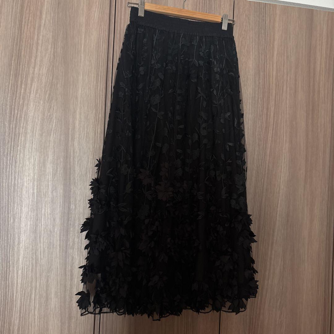 美品　ダブルスタンダードクロージングsov. 花柄チュールスカート 38
