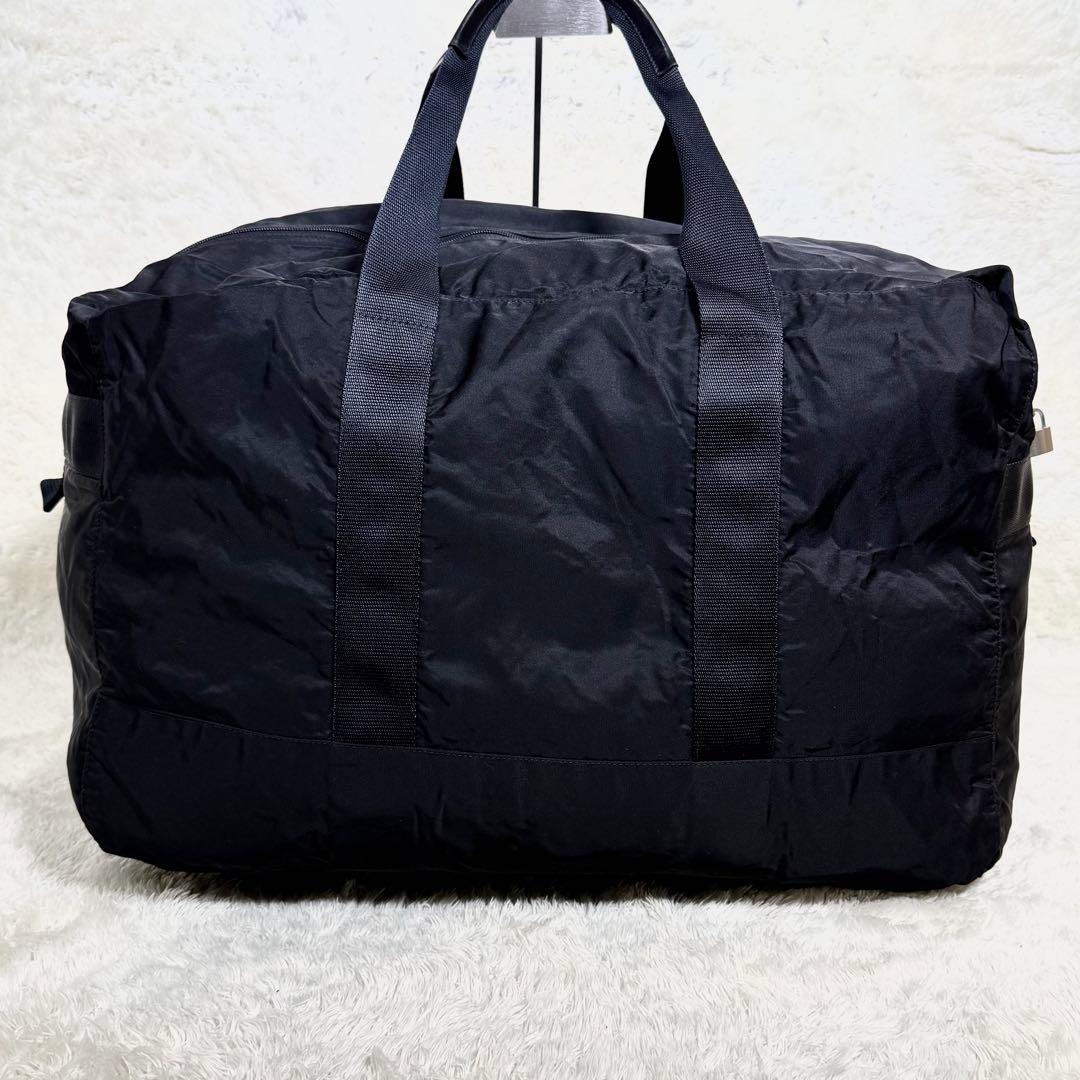 PRADA プラダ ナイロン ボストンバッグ 大容量 トラベル 三角ロゴ 黒