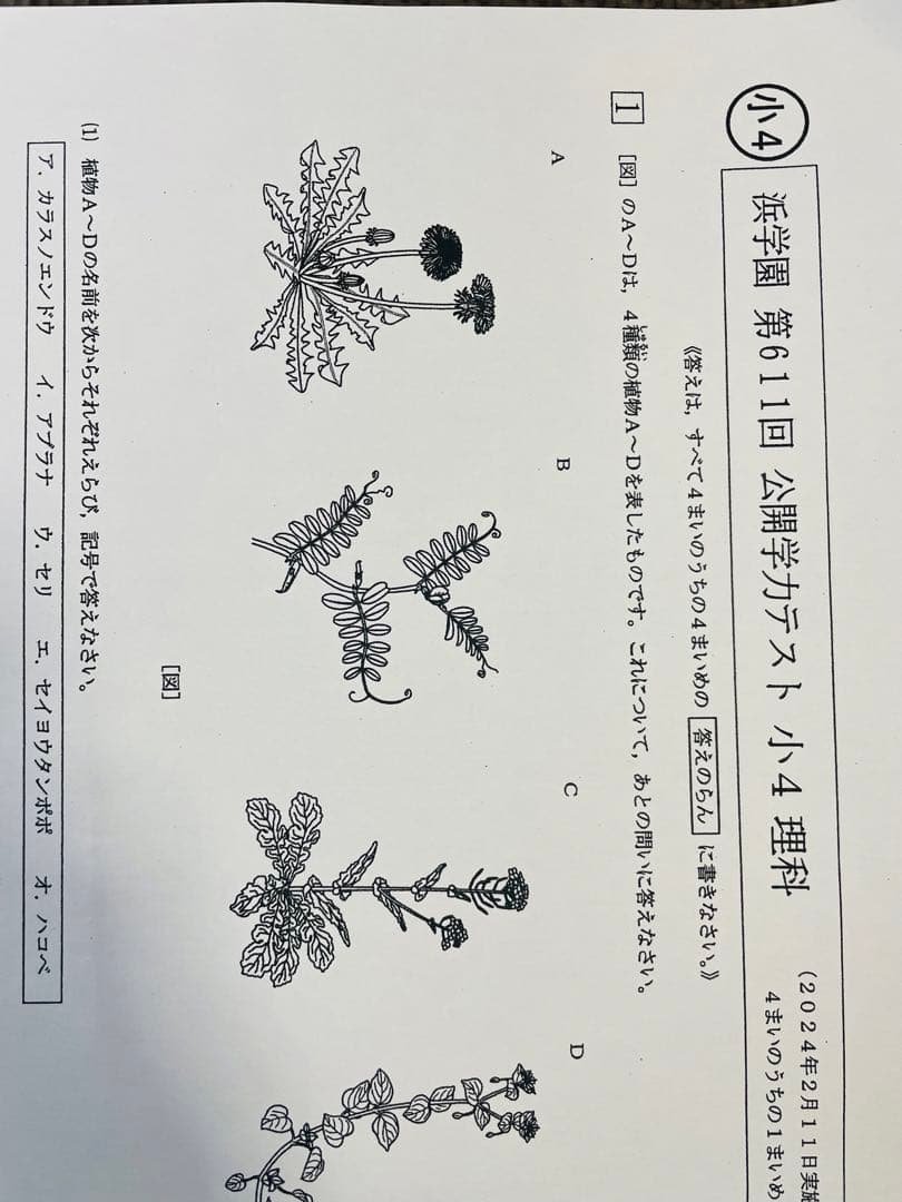 2023年度 2024年 浜学園 公開学力テスト 最新版 小4 4科目