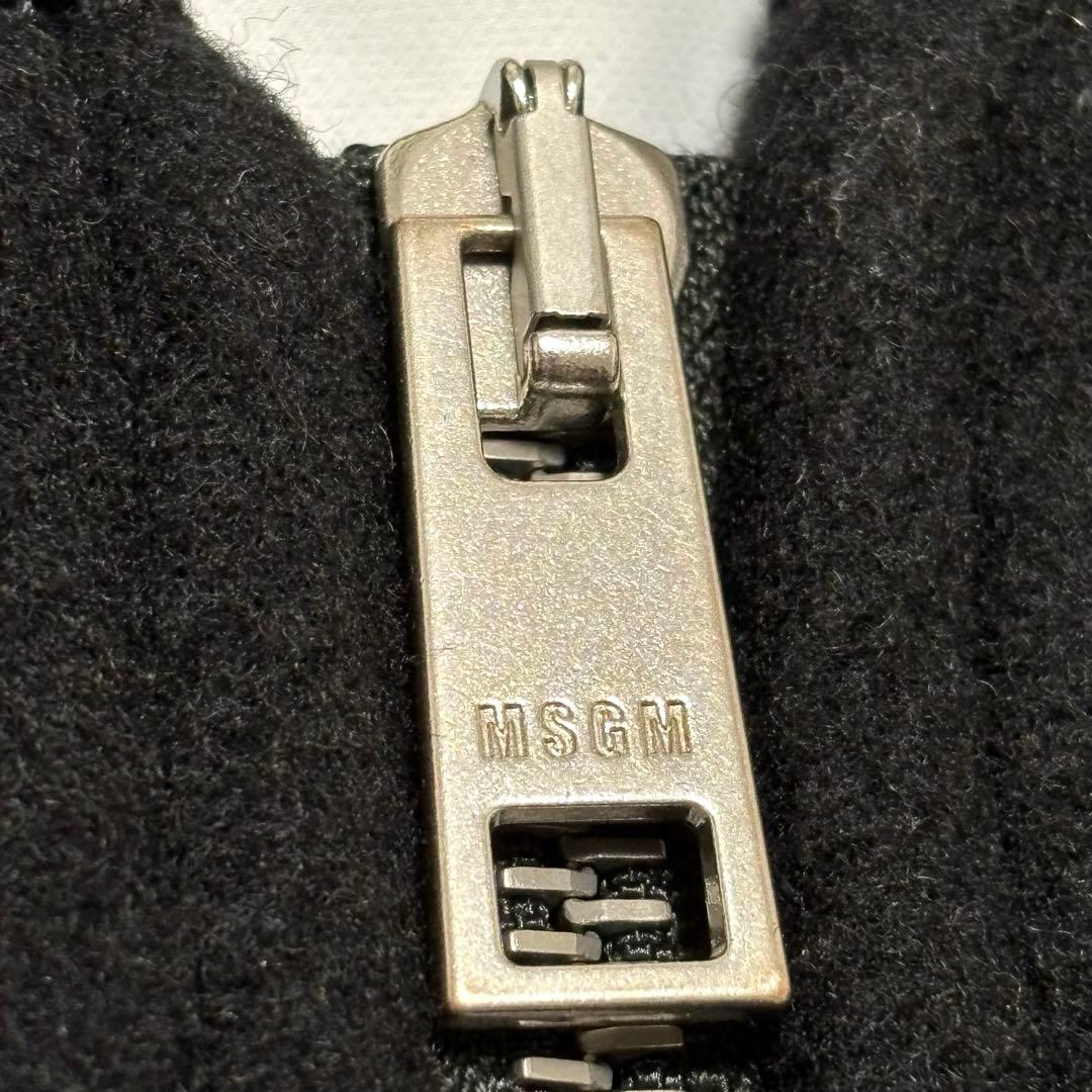 MSGM エムエスジーエム ロゴ刺繍 メルトンジャケット MA-1 ブラック