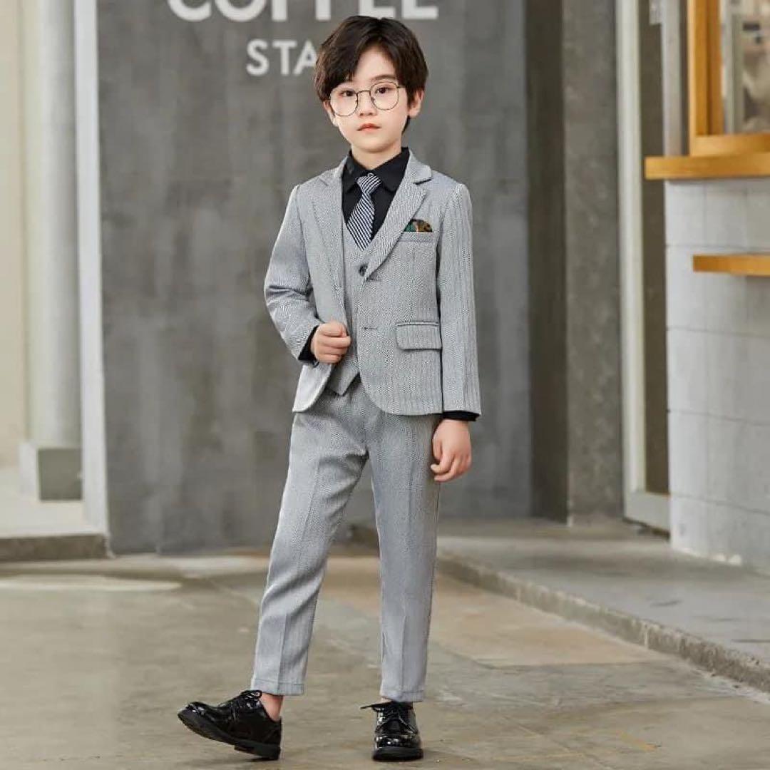 【新品】男の子　紳士風スーツ5点セット　160cm　卒業式 c