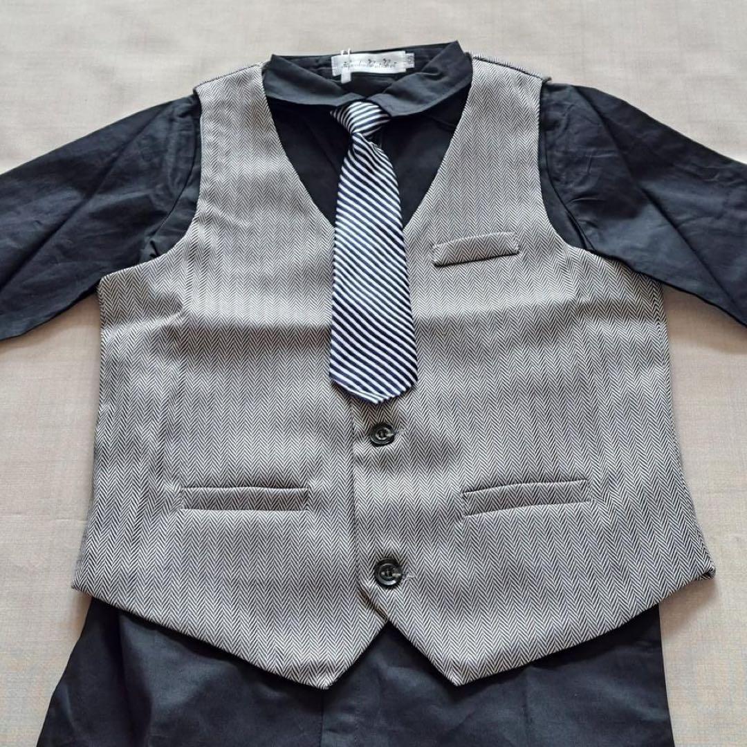 【新品】男の子　紳士風スーツ5点セット　160cm　卒業式 c