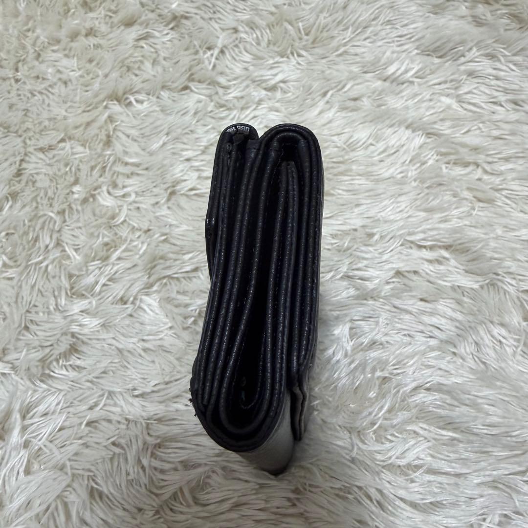 美品✨マリークワント　シーリングデイジーレター ミニウォレット　黒　レザー