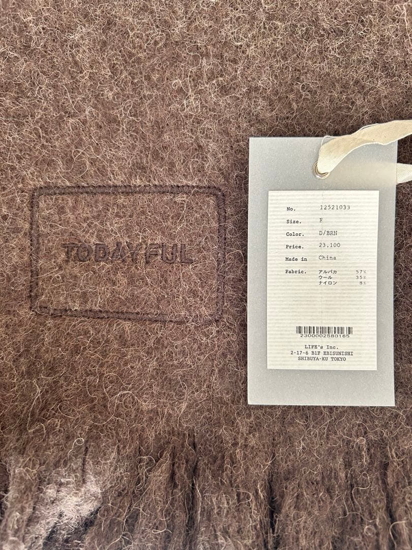 小物 TODAYFUL Brushed Volume Stole