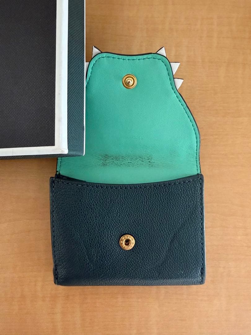 美品　ANYA HINDMARCH 恐竜デザイン 三つ折り財布