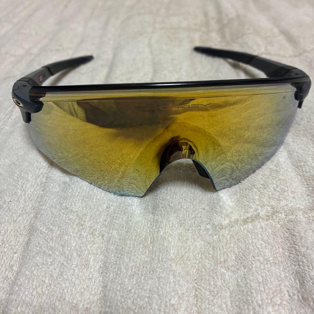 Oakley スポーツサングラス ブラックフレーム イエローレンズ