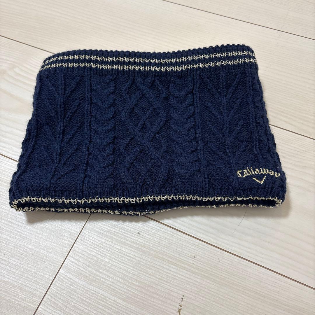 Callaway ネイビー レッグウォーマー ネックウォーマー　キャップ