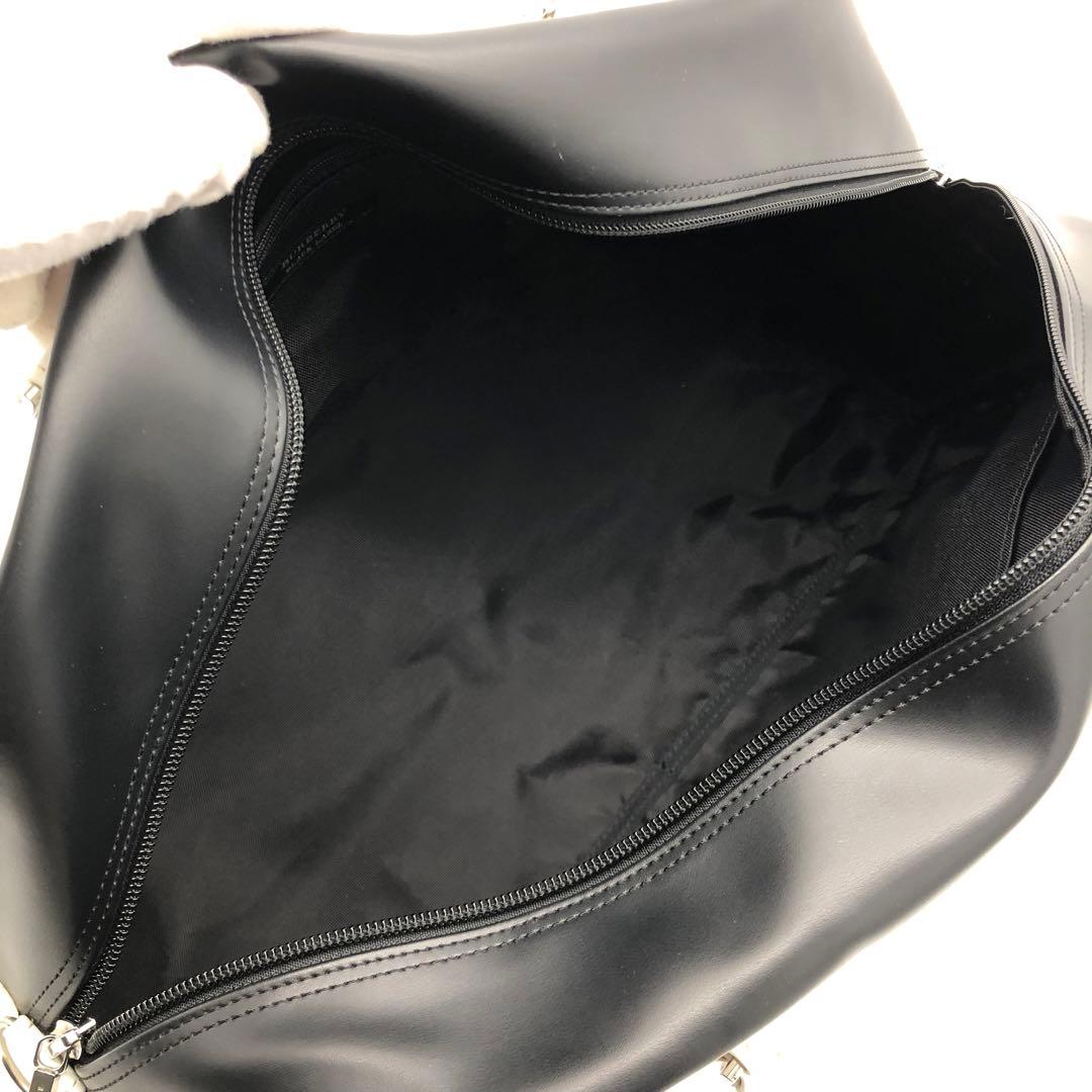 【美品✨】BURBERRY BLACK LABEL ボストンバッグ　デカロゴ　黒