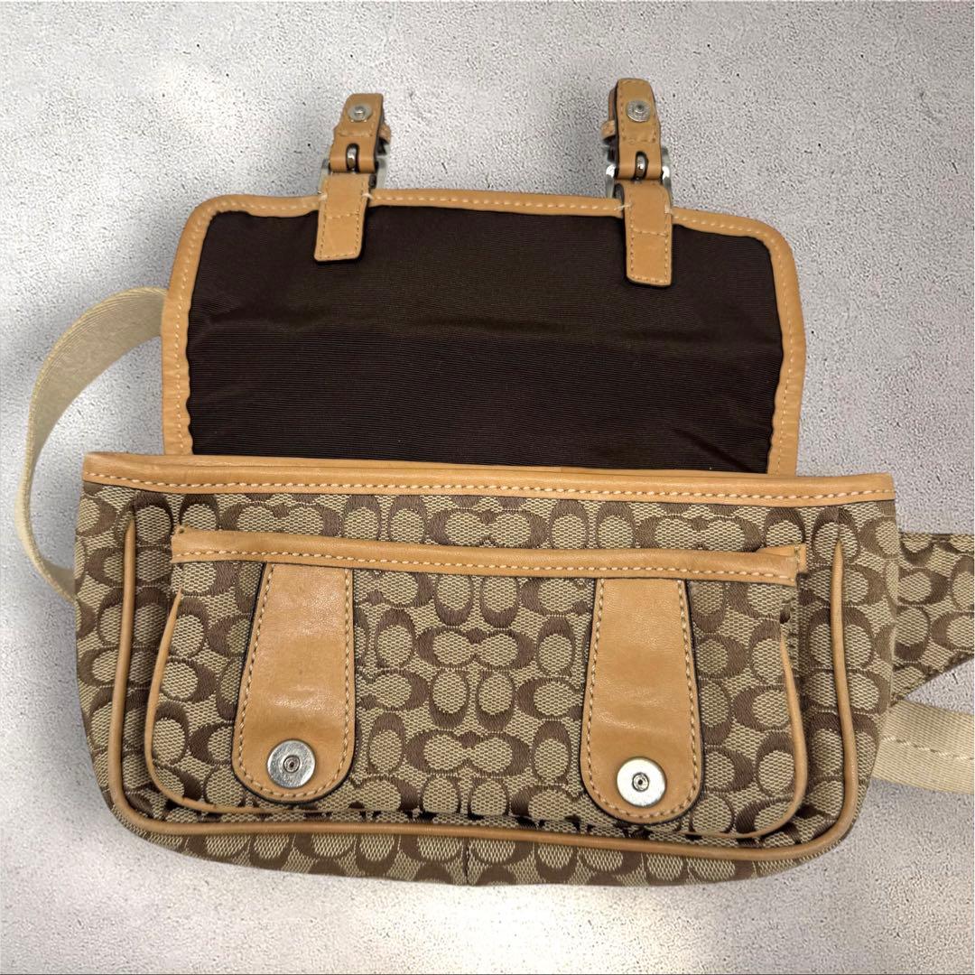 希少コーチ COACHミニシグネチャー ボディバッグ ウエストバッグ
