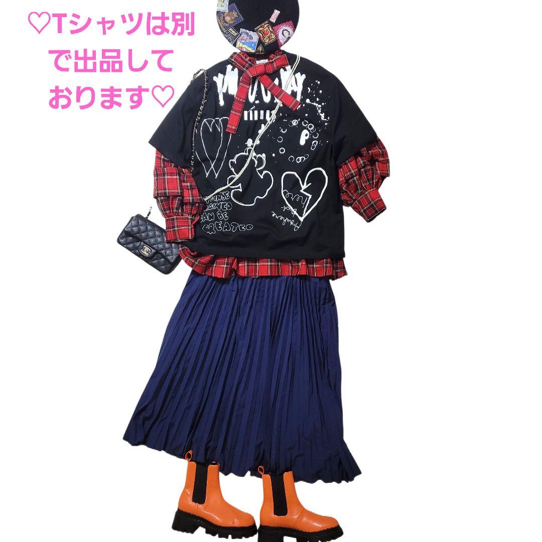 ♡2026SS♡トーマスマグパイ♡Neon プリーツ スカート ネイビー