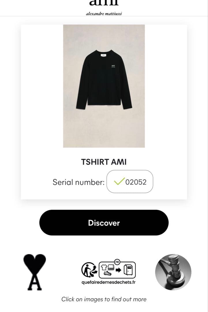 Ami Paris ロングスリーブ Tシャツ