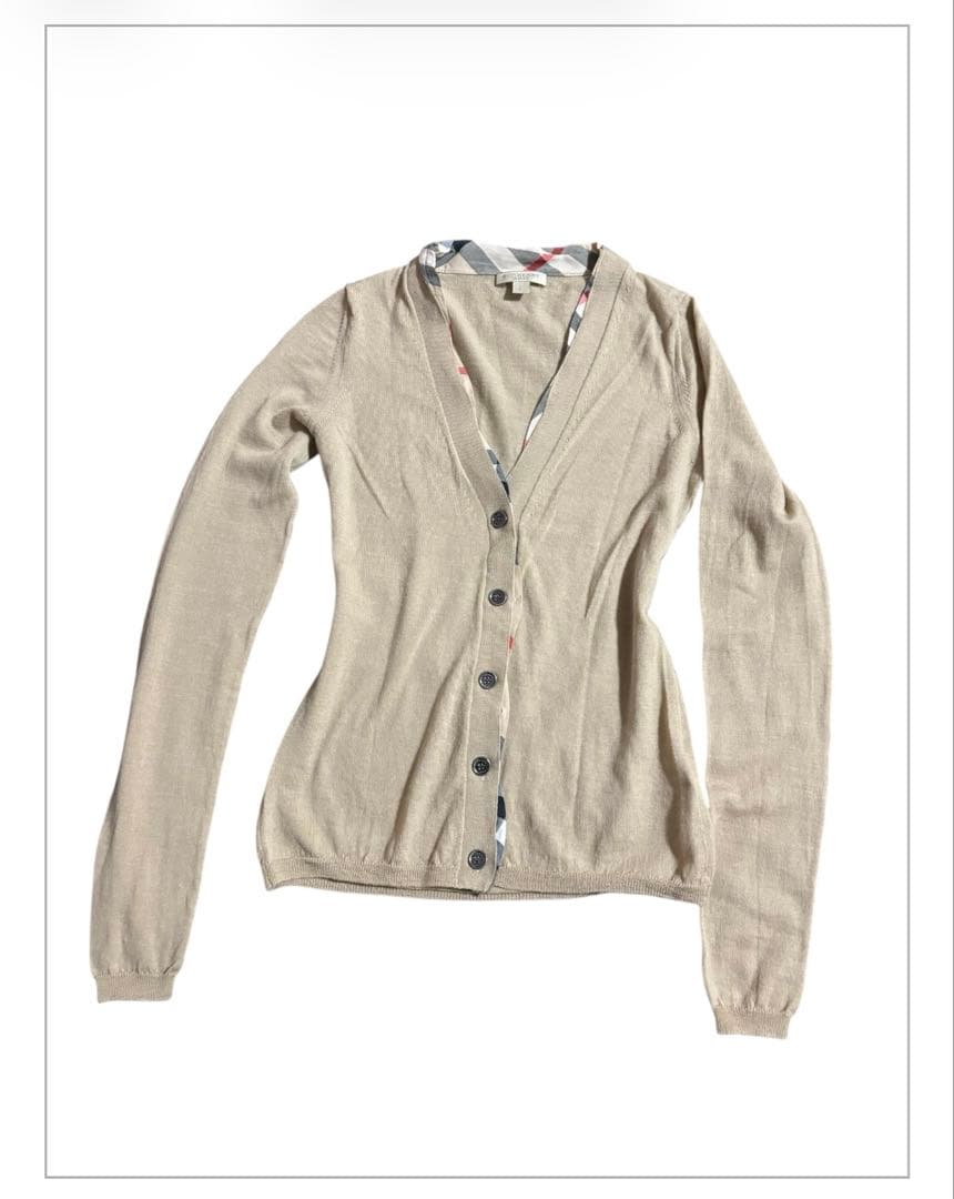 BURBERRY バーバリー ウールカーディガン長袖 ベージュ（S相当） 正規品