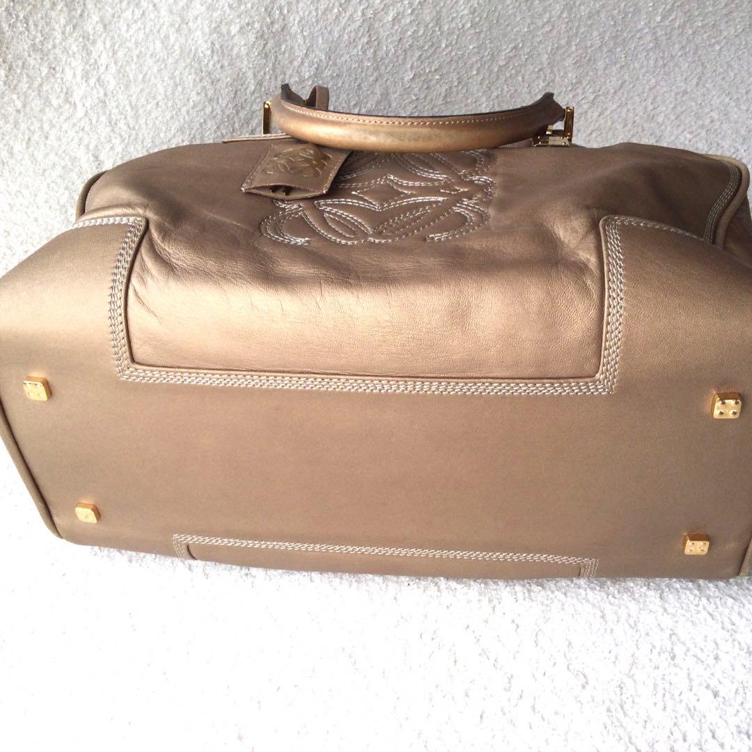 LOEWE ロエベアマソナ36ミニボストン　ハンドバッグ　ゴールド金具　ステッチ