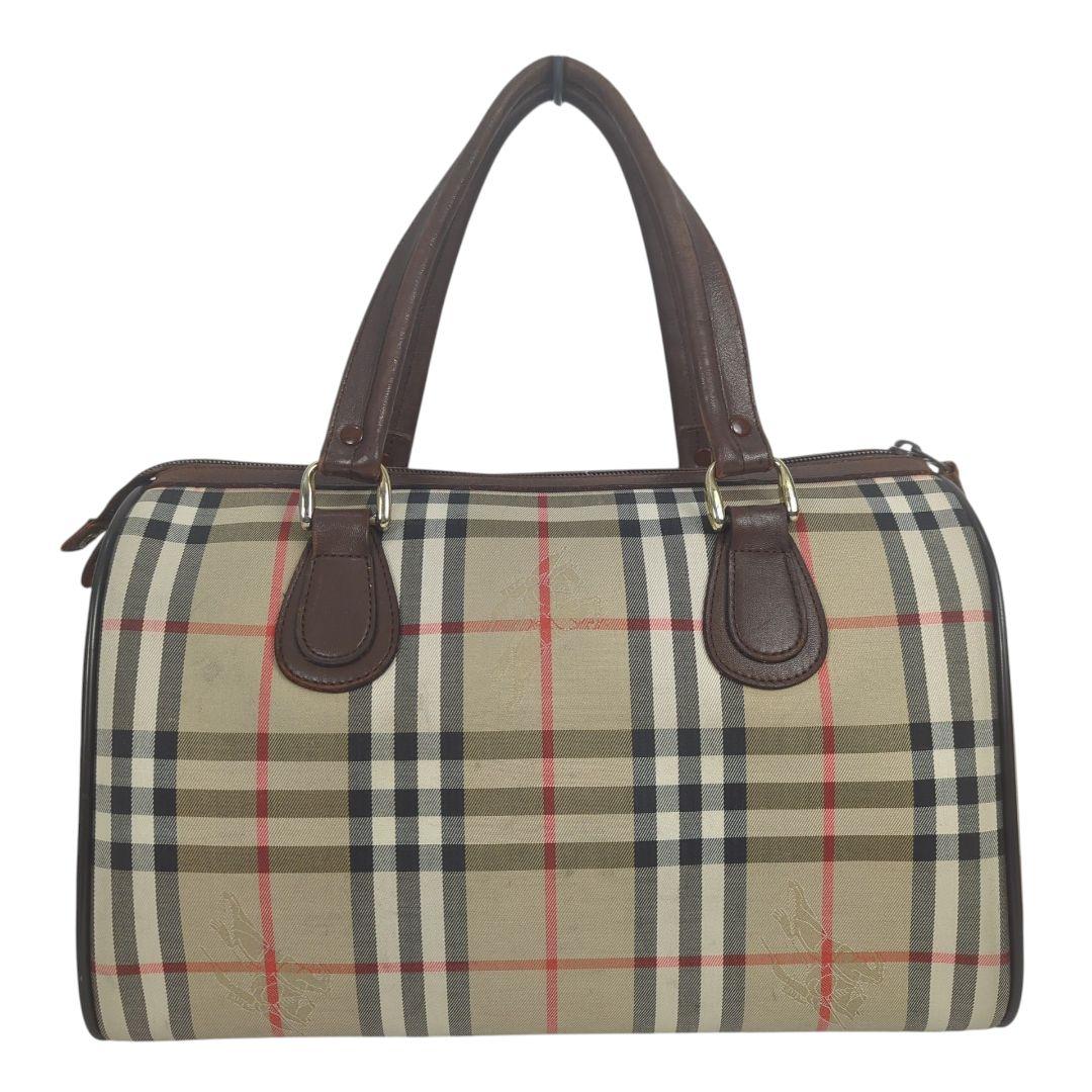 BURBERRY バーバリー ノバチェック ミニ ボストンバッグ キャンバス