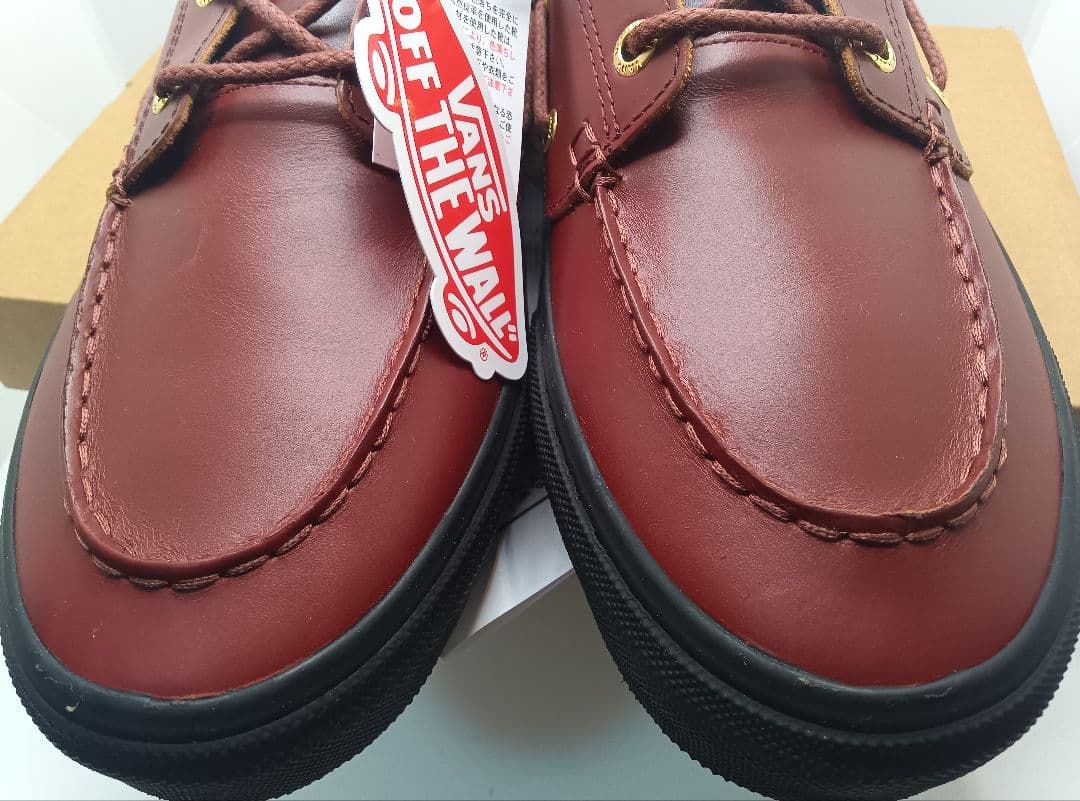 D*u様 新品VANSモカシンデッキシューズ本革レザー茶ブラウン26.5cm