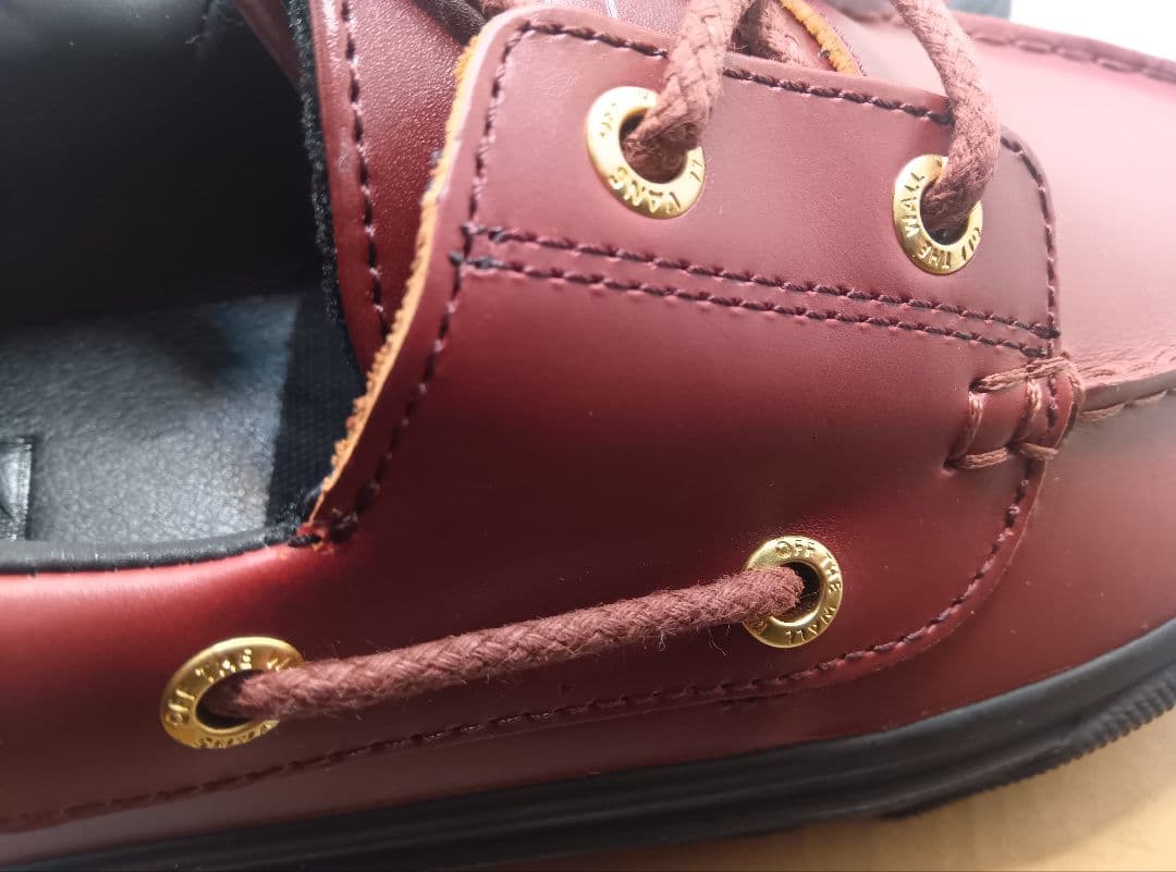 D*u様 新品VANSモカシンデッキシューズ本革レザー茶ブラウン26.5cm