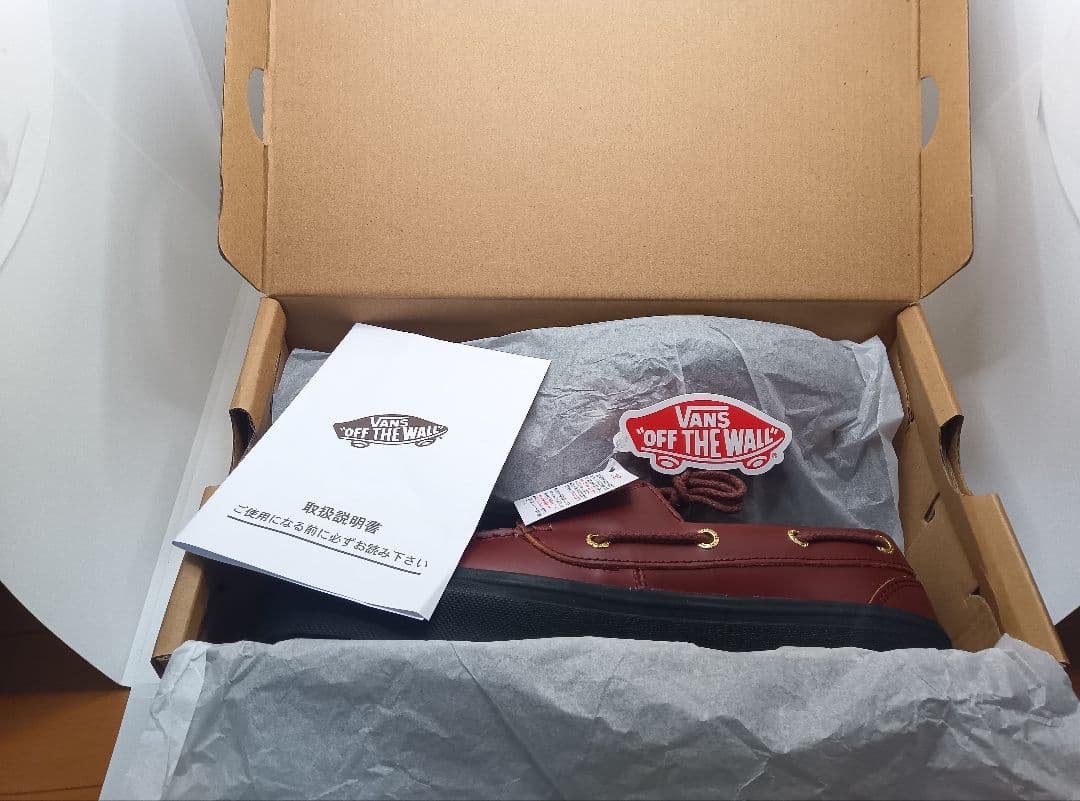 D*u様 新品VANSモカシンデッキシューズ本革レザー茶ブラウン26.5cm