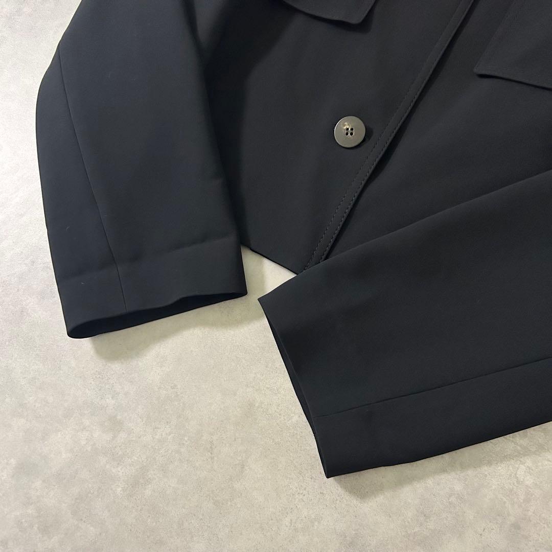 【Theory】ショートトレンチコート S 黒 日本製 上質ドライクレープ