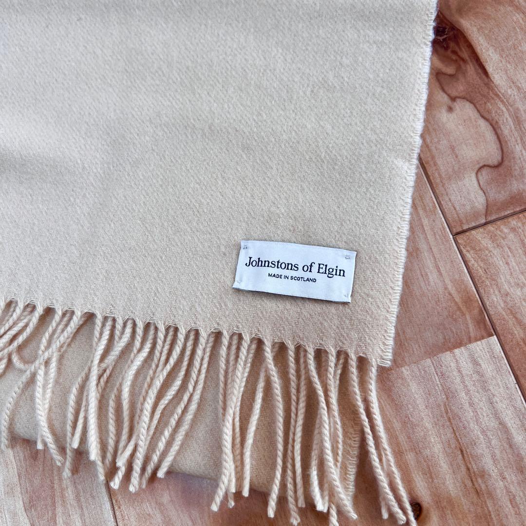 Johnstons of Elgin ベージュ マフラー　カシミヤ100% 美品