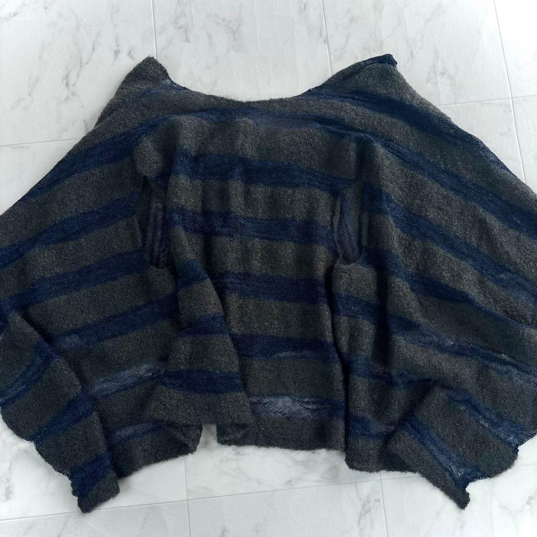 美品✨M.&KYOKO　シアー　羽織　ポンチョカーデ　モヘア　絹　アルパカ