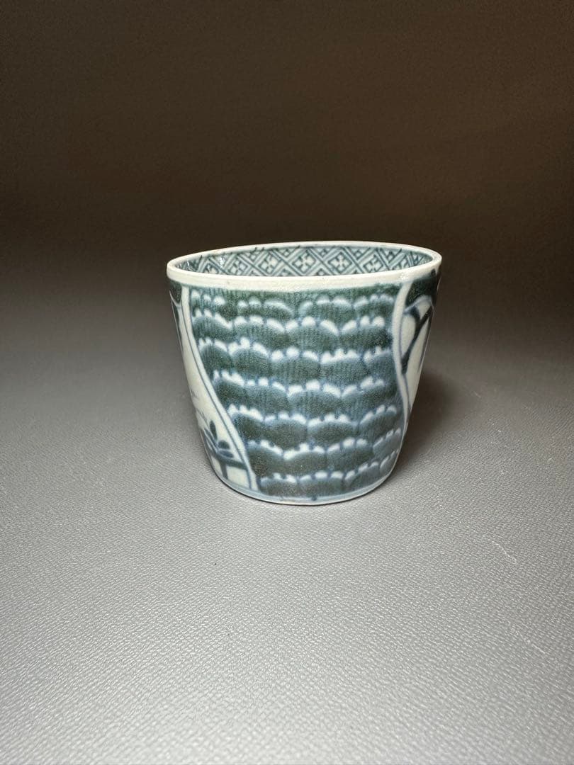 古伊万里　そば猪口　江戸時代後期　有田焼き　染付　白磁