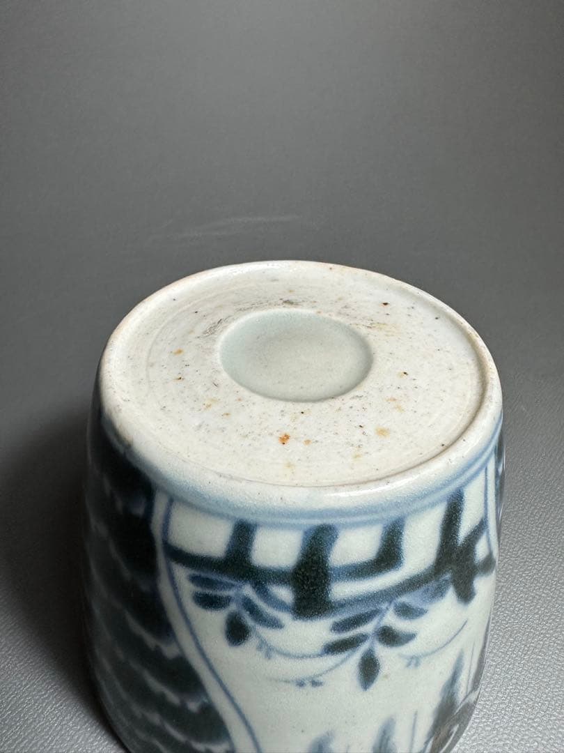 古伊万里　そば猪口　江戸時代後期　有田焼き　染付　白磁