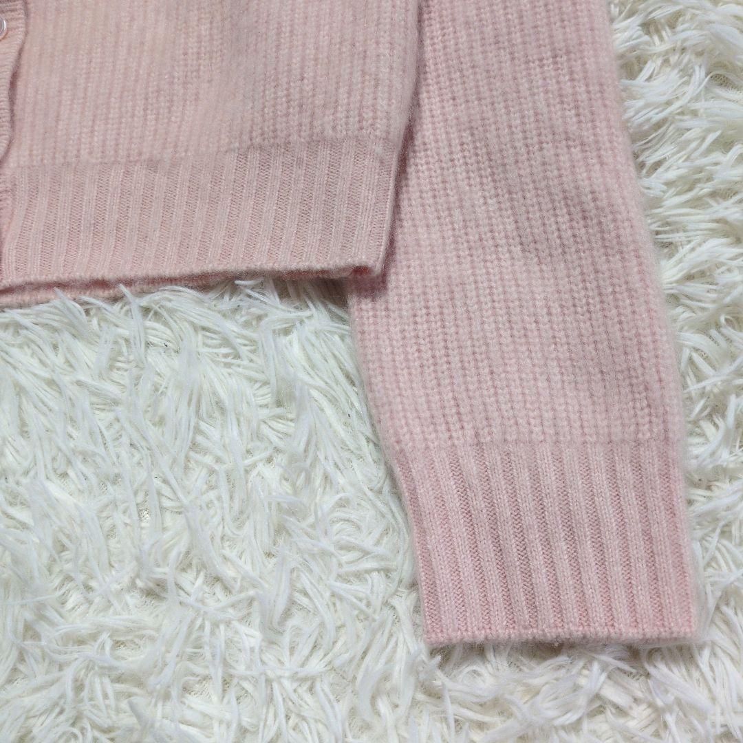 Aliquam 　カシミヤ100% カーディガン　厚手ニット　パステルピンク　Ｍ