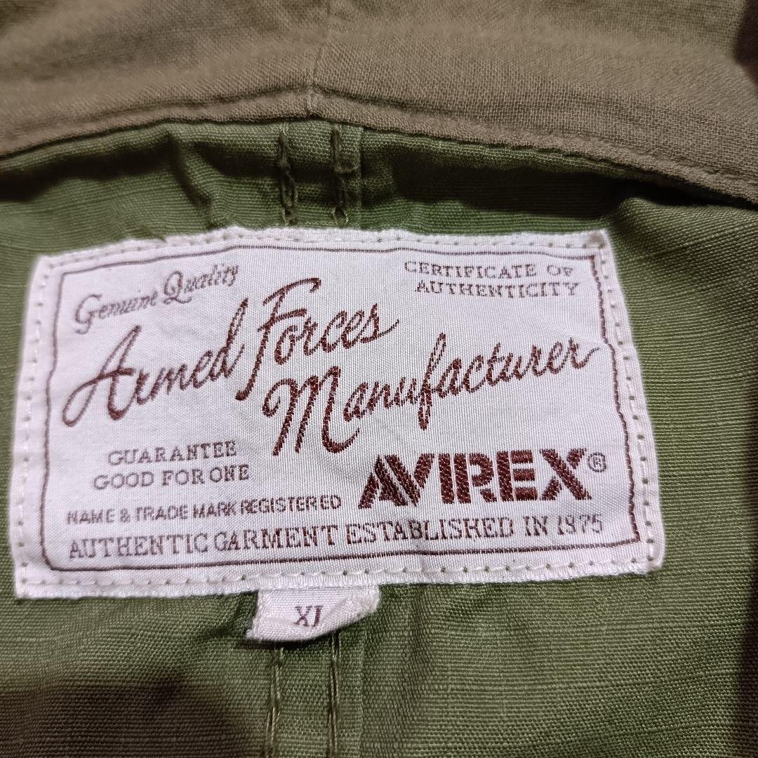 AVIREX U.S. NAVY モッズコート XL　バックプリント　ミリタリー