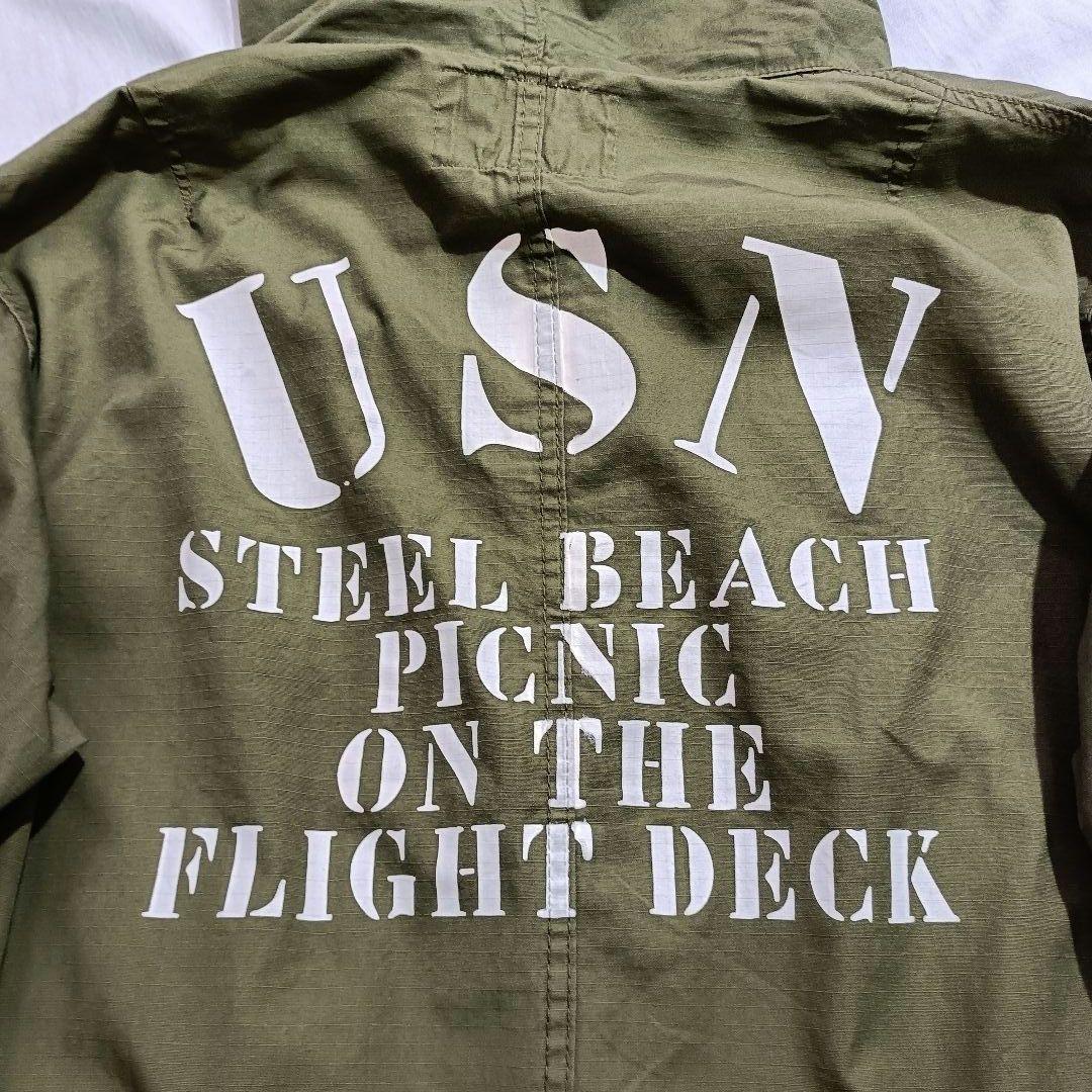 AVIREX U.S. NAVY モッズコート XL　バックプリント　ミリタリー