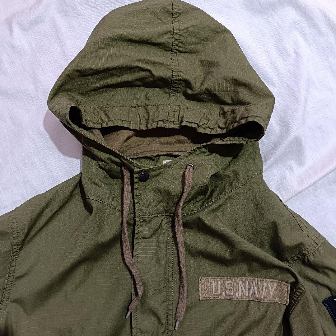 AVIREX U.S. NAVY モッズコート XL　バックプリント　ミリタリー