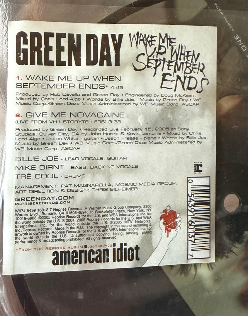Green Day Wake Me Up 7インチ American Idiot
