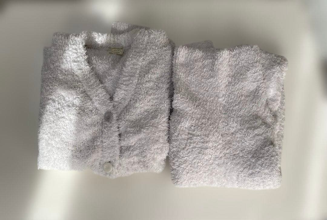 ジェラートピケ 上下セット カーディガン 腹巻ロングパンツ グレー