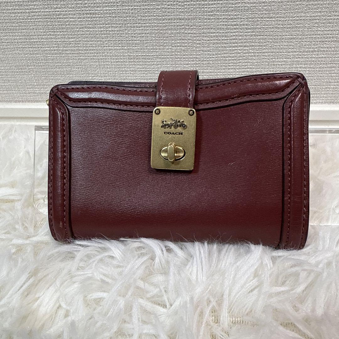 コーチ ハットンウォレット ターンロック 二つ折り財布 本革