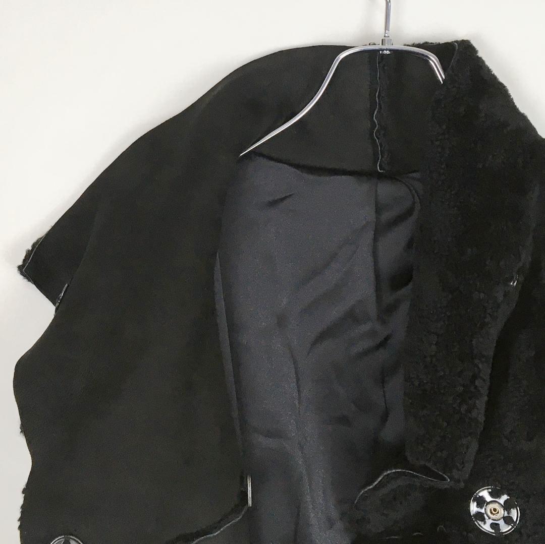 【新品タグ付き】 ヨシエイナバ カシミヤ混ウール ニットロングコート 黒