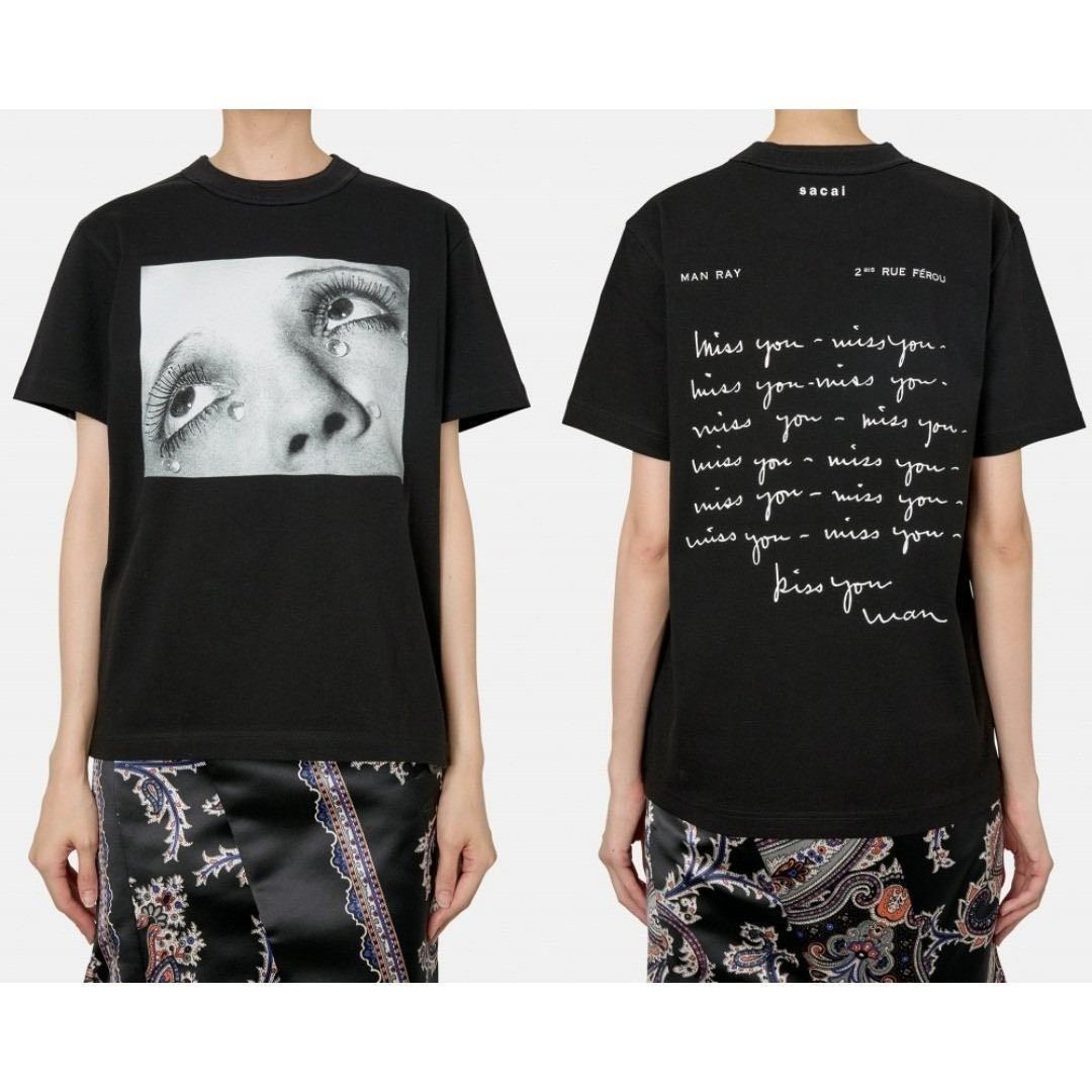 2　SACAI 25AW MAN RAY 涙 Tシャツ　サカイ　マンレイ　黒