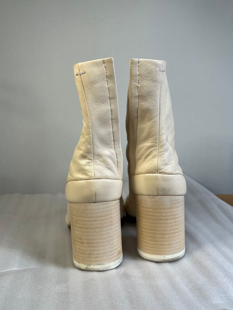 tabi boots ヴィンテージレザー　ホワイト35 22cm 裏張り済