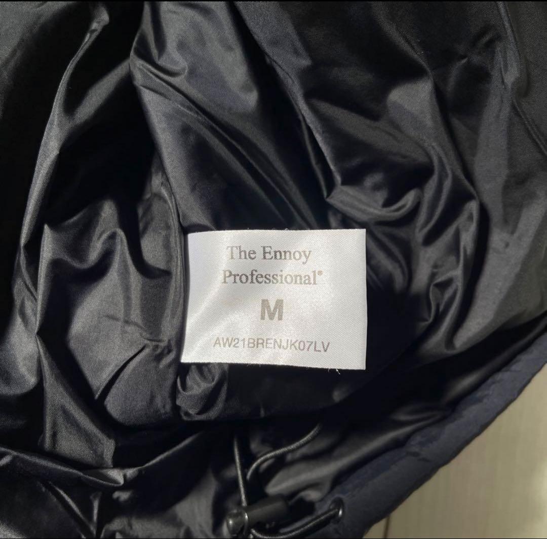 【Mサイズ】Ennoy NYLON PADDED SET UP（ブラック白刺繍）