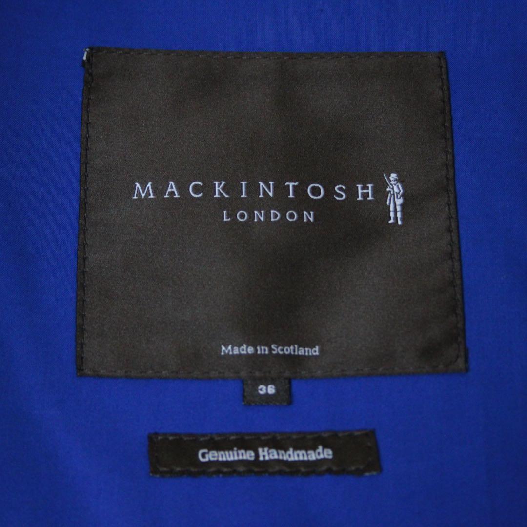 新品 MACKINTOSH ライナー付 ゴム引き ステンカラーコート 青 36