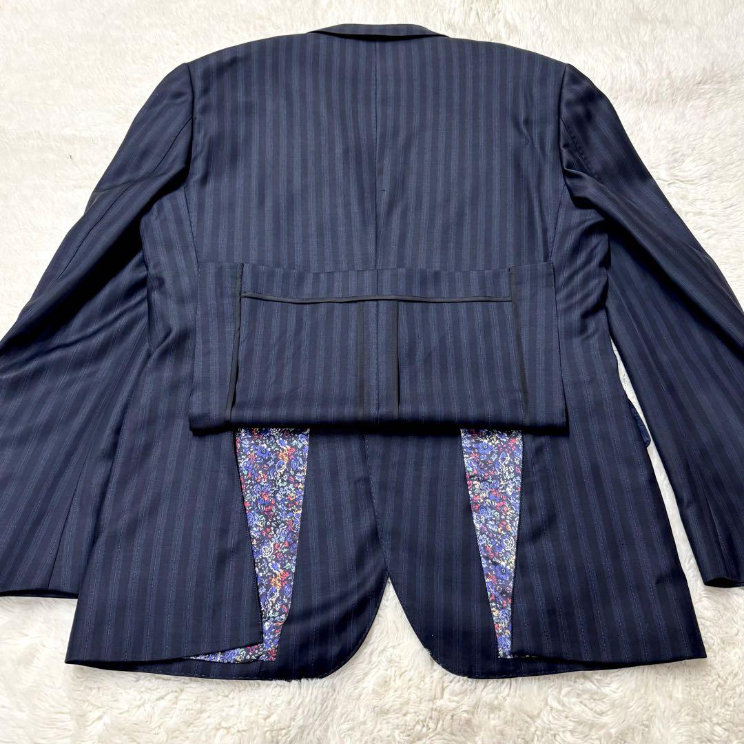 現行 paul smith テーラードジャケット DORMEUIL 花柄 裏地柄