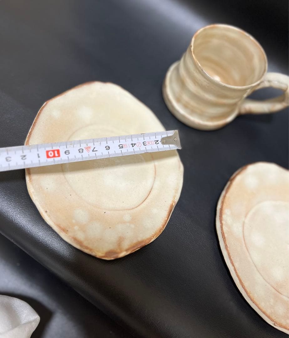 未使用品　粉引 珈琲盌 真 2客