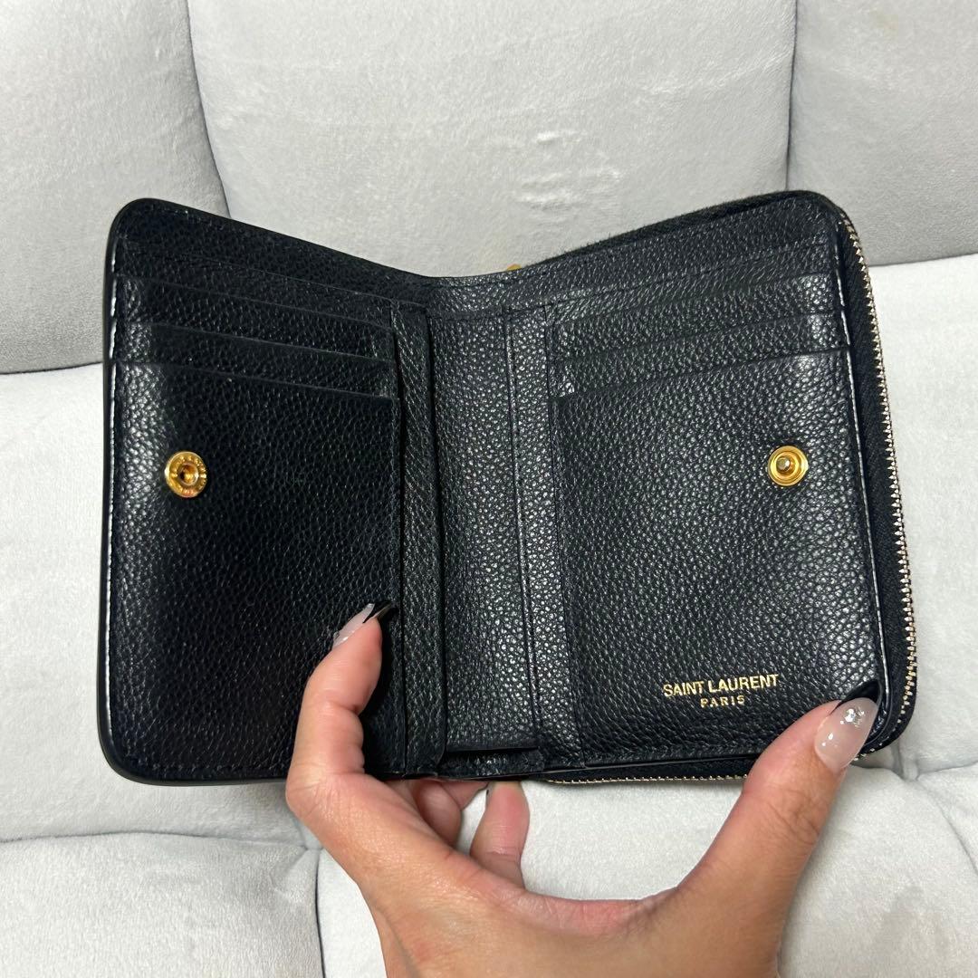 サンローラン YSL 折り財布　ラージジップウォレット