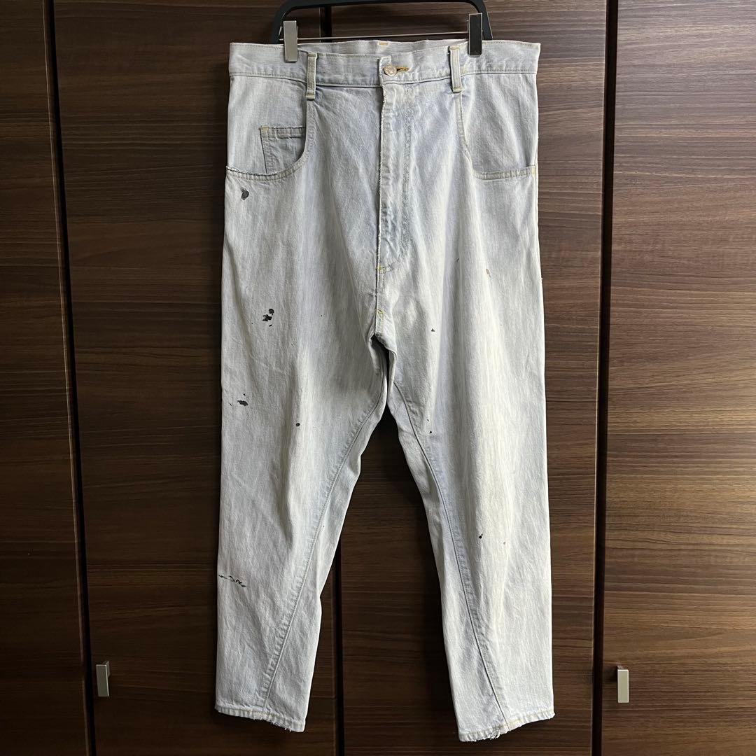 FRAPBOIS フラボア サルエル デニムパンツ ペイント ブリーチ加工 古着