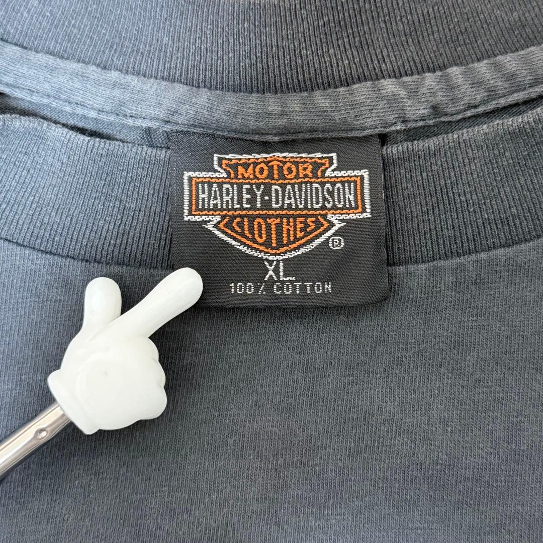 Harley-Davidson ブルーフレイム 炎 Tシャツ XL 黒 青