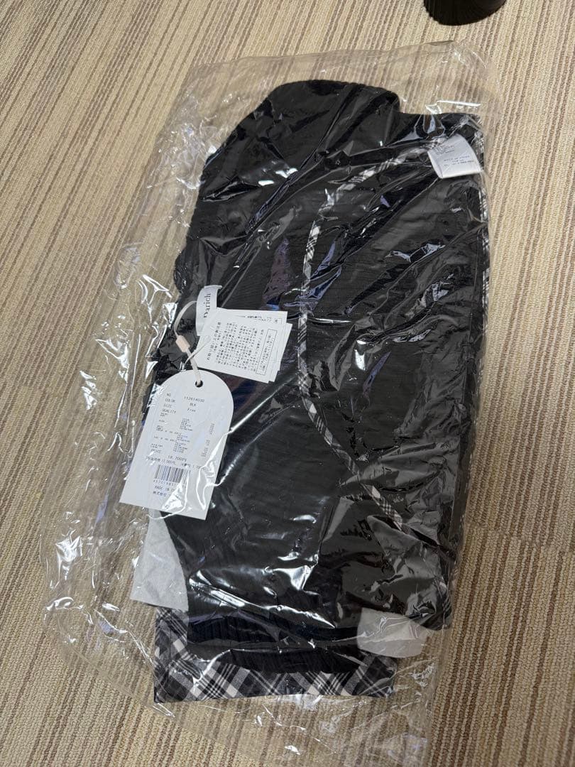 ニットボレロダブルチェックミニワンピースF