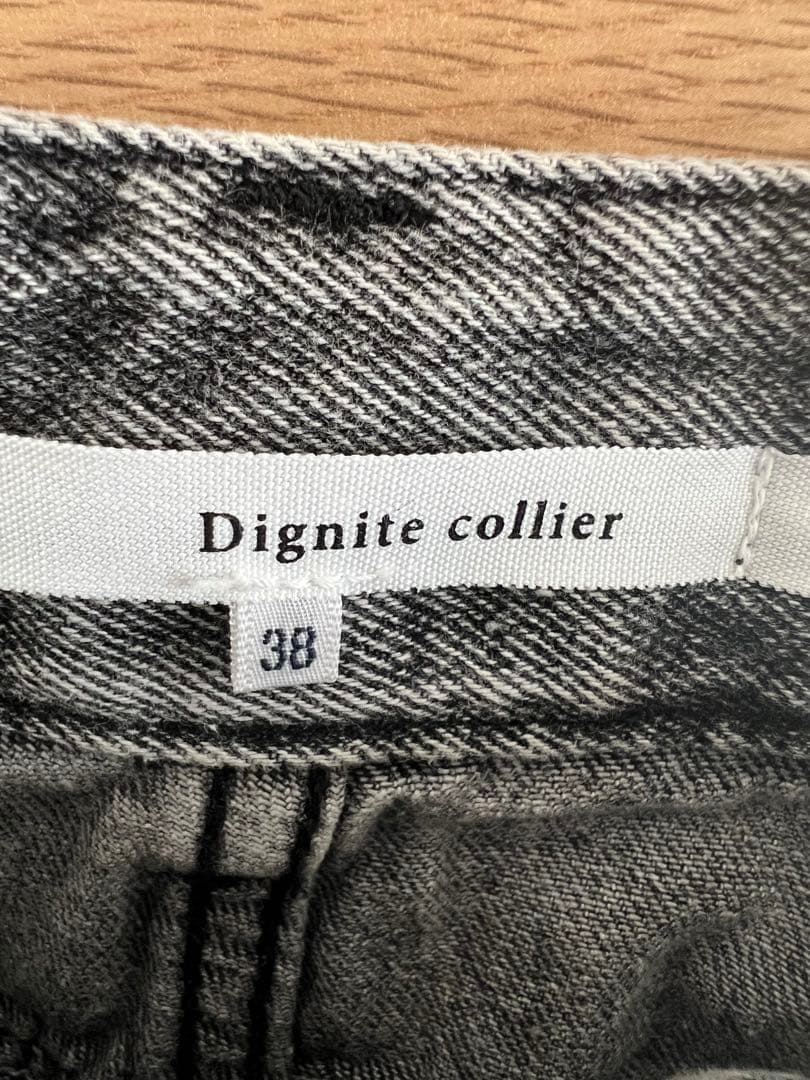 dignite collier タックワイドデニム　グレー38