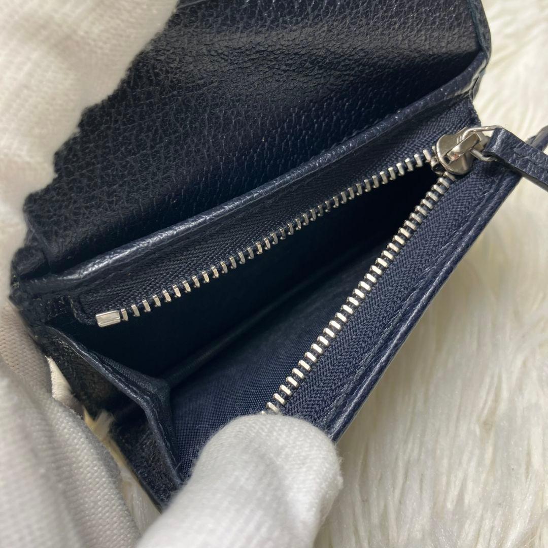 極美品　グッチ　オフィディア　折財布　GGマーモント　スプリーム　ネイビー