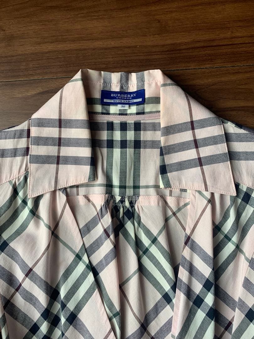 BURBERRY チェック柄ラップドレス 半袖　38